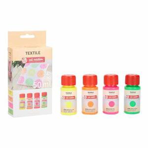 Zestaw farb do tkanin Talens ArtCreation TEXTILE 4x50ml - neonowe kolory - 2860079615