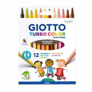 Flamastry Giotto Turbo Color zestaw odcienie skry - 12 szt. - 2860079635