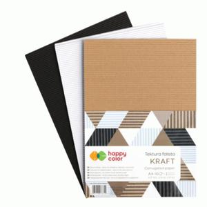 Tektura falista KRAFT Happy Color - A4, 10szt, 3 kolory - 2860079660