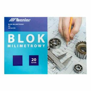 Blok milimetrowy Leniar - 20ark, A3 - 2860080287