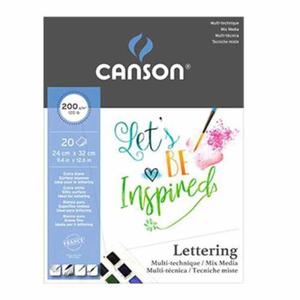 Blok MIX MEDIA Lettering Canson - 200g, 20ark. A4 - 2874021950