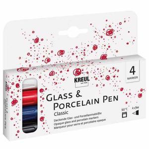 Zestaw markerw do szka i ceramiki KREUL Glass & Porcelain Pen Classic - 4 kol. klasyczne - 2860080851