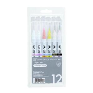 Zestaw flamastrw Kuretake Clean Color Real Brush 12 kolorw. -Gentle color - 2866473760