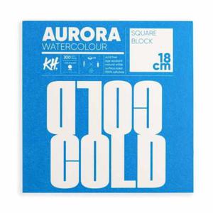 Blok do akwareli AURORA Cold pressed (rednioziarnisty) 300g, 20ark. 18x18 cm klejony - 2868765572