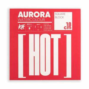 Blok do akwareli AURORA Hot pressed (rednioziarnisty) 300g, 20ark. 18x18 cm klejony - 2868765573