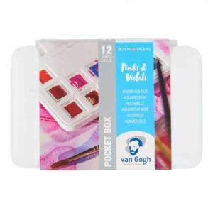 Farby akwarelowe Talens Van Gogh Pocket Box 12 kostek - pinks & violets. - 2869298210