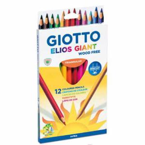 Kredki bezdrzewne trjktne, grube GIOTTO ELIOS GIANT - 12 kolorw - 2869706327