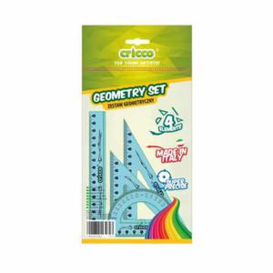 Zestaw geometryczny Cricco - 4 elementy + linijka 16 cm - 2870355515