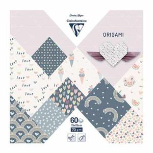 Zestaw papierw origami Clairefontaine Paper Touch 15x15cm - Little Love - 2874477963