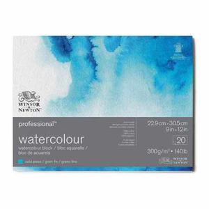 Blok do akwareli Winsor & Newton Professional cold press (drobno ziarnisty) 300g, 20ark. 22,5x30,5cm - 2874563506