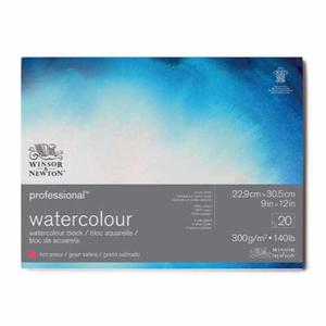 Blok do akwareli Winsor & Newton Professional hot press (gadki) 300g, 20ark. 22,9x30,5cm - 2874563510