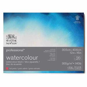 Blok do akwareli Winsor & Newton Professional hot press (gadki) 300g, 20ark. 30,5x40,6cm - 2874563512