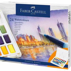 Zestaw farb akwarelowych w kostkach FABER-CASTELL Creative Studio - 24 kolory - 2875036471