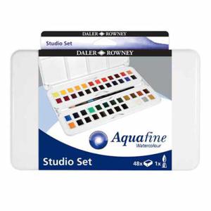 Farby akwarelowe w kostkach Aquafine Daler Rowney w plastikowej kasecie - 48 kol. - 2875830058