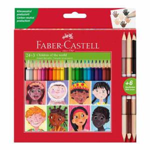 Kredki owkowe trjktne FABER-CASTELL Children of the world - 24+ 6 kolorw Skin tones gratis - 2875830066