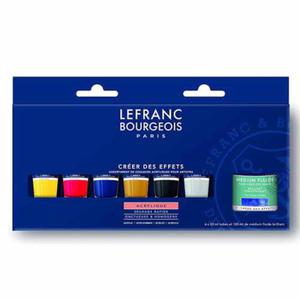 Zestaw farb akrylowych Lefranc & Bourgeois Fine 6 x 20ml + medium - 2877158725