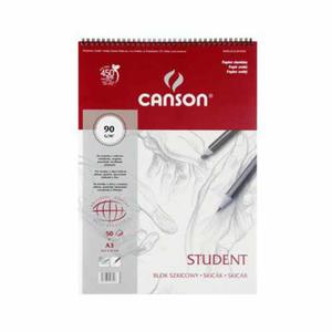 Blok szkicowy Canson Student - 90g, 50ark, A3, na spirali - 2824730232