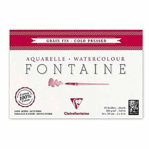 Blok do akwareli FONTAINE Clairefontaine - Grain Fin - 300g, 25ark, 10x15cm - 2824730820