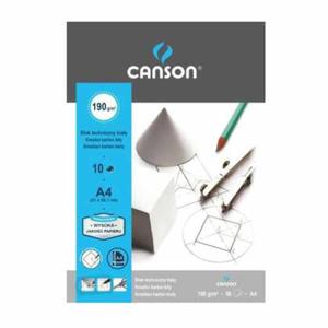 Blok techniczny Canson - 190g, 10ark, A4, biay - 2867494687