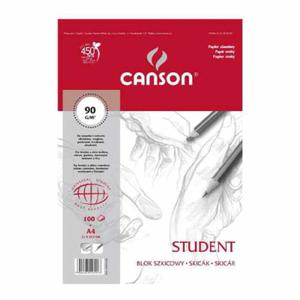 Blok szkicowy Canson Student - 90g, 100ark, A4 biay - 2824729118