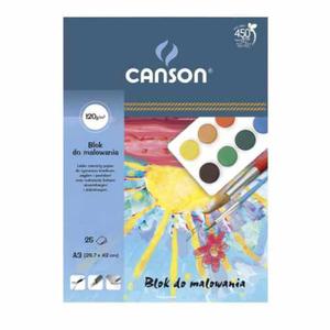 Blok do malowania Canson - lekko ziarnisty - 120g, 25ark. A3 - 2867713514