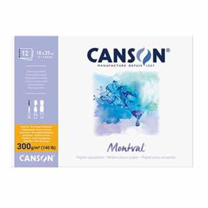 Blok do akwareli Canson Montval Aquarelle - 300g, 12ark. 18x25cm - 2824729155