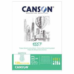 Blok rysunkowy Canson 1557 120g, 50ark. A4 fakturowany - 2824729170