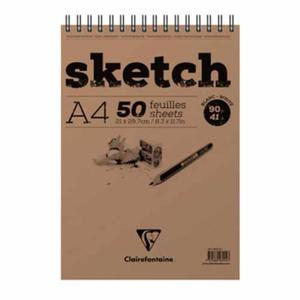 Blok szkicowy White Sketch Clairefontaine - 90g, 50ark, A4, na spirali - 2824729317