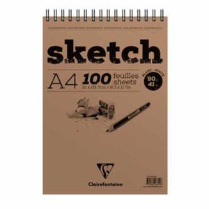 Blok szkicowy White Sketch Clairefontaine - 90g, 100ark, A4, na spirali - 2824729321