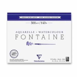 Blok do akwareli FONTAINE Clairefontaine - Demi Satine - 300g, 25ark, 24x30cm - 2824729338