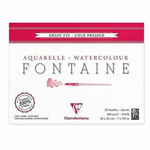 Blok do akwareli FONTAINE Clairefontaine - Grain Fin - 300g, 25ark, 18x24cm - 2875577075