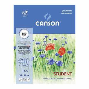 Blok akwarelowy Student Canson - 250g, 10ark, A3 - fakturowany - 2824735103