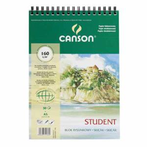 Blok rysunkowy Canson Student fakturowany - 150g, 50ark, A4, na spirali - 2833955028