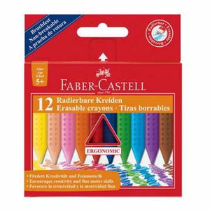 Kredki woskowe trjkatne FABER-CASTELL wymazywalne - 12 kolorw - 2875830048