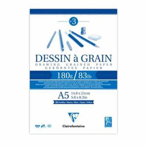 Szkicownik Clairefontaine Dessin a Grain - 180g, 30ark, A5 - 2847499679