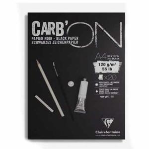 Blok szkicowy Carb'ON Clairefontaine - 120g, 20ark, A4 - czarny - 2850622005