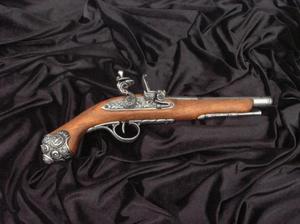 CIEKAWY ARTYSTYCZNY PISTOLET SKAKOWY Z XVIII w. (1077-G) - 2822870061