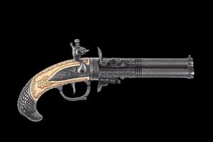 TRZYLUFOWY NIEMIECKI PISTOLET SKAKOWY Z GOW ORA 1775r (K1119) - 2822870611