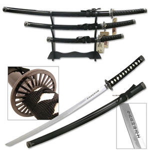 Zestaw mieczy japoskich ze stojakiem Katana Wakizashi Tanto SW-68B4 - 2878578254