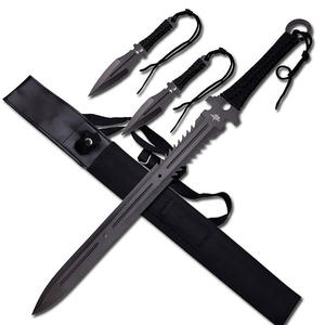 ZESTAW MIECZ TRENINGOWY NINJA Z POCHW 71 CM ORAZ 2 NOE DO RZUCANIA D125 - 2878578321