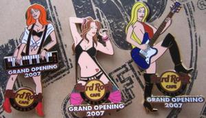 Hard Rock Cafe WARSAW '07 Grand Opening GO Girls Set 3 pin - 2827267092