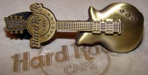 Hard Rock Cafe WARSAW 2008 Gold 3D Guitar Pin #2 - 2827267141