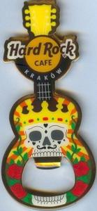 Hard Rock Cafe KRAKOW 2012 Guitar Magnet Bottle Skull Opener - 2827267274