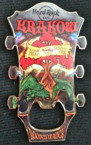 Hard Rock Cafe KRAKOW 2013 Guitar Magnet Bottle Opener