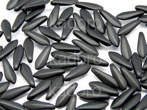 Dagger Beads Jet Matte 16x5mm - 10 sztuk - 2876470815