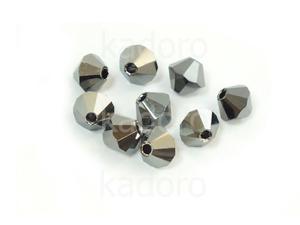 Bicone 6mm Jet Hematite - 4 sztuki - 2867519138