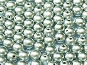 Round Beads Matte Metallic Aluminium 6 mm - 20 sztuk - 2868794545