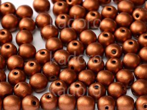 Round Beads Matte Metallic Dark Copper 6 mm - 20 sztuk - 2868794586