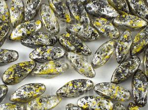 Twist Beads Metallic Marble Yellow 12x6mm - 10 sztuk - 2833610231