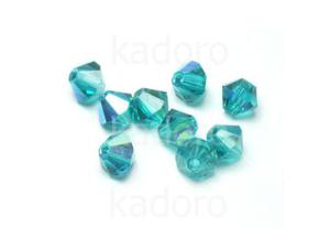 Bicone 4mm Teal AB - 100 sztuk - 2874486680